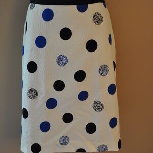 Talbots Skirt - Royal Blue and Black polka-dot pencil skirt